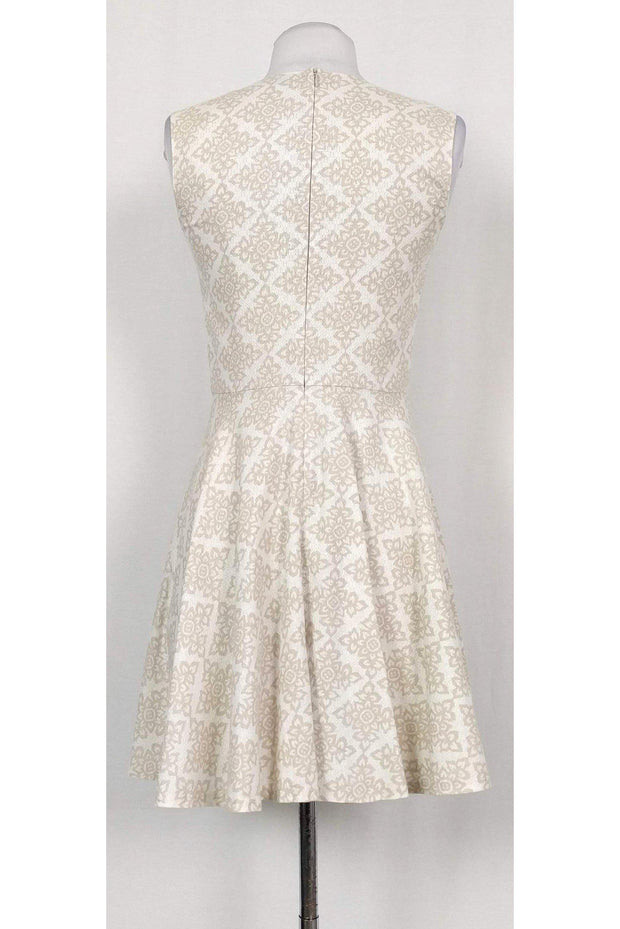 Current Boutique-Diane von Furstenberg - Cream & White Skater Dress Sz 2