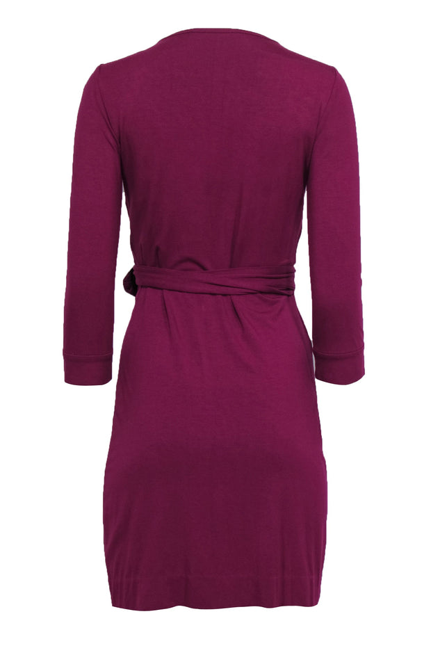 Current Boutique-Diane von Furstenberg - Fuchsia Classic Quarter Sleeve Wrap Dress Sz 0