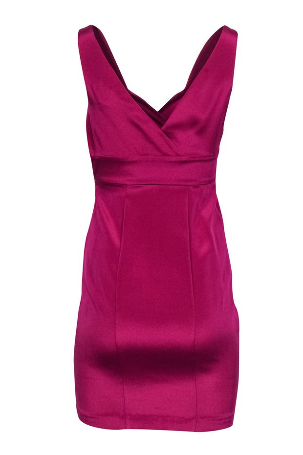 Current Boutique-Diane von Furstenberg - Fuchsia Draped Silk Sheath Dress Sz 0