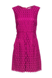 Current Boutique-Diane von Furstenberg - Fuchsia Lace Sheath Dress w/ Pockets Sz 8