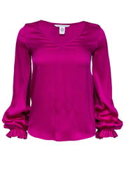 Current Boutique-Diane von Furstenberg - Fuchsia Silk Blouse Sz 0