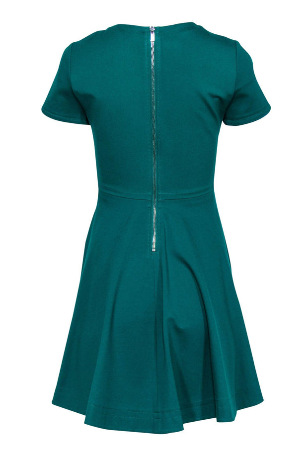 Current Boutique-Diane von Furstenberg - Green Short Sleeve Fit & Flare Dress Sz 2