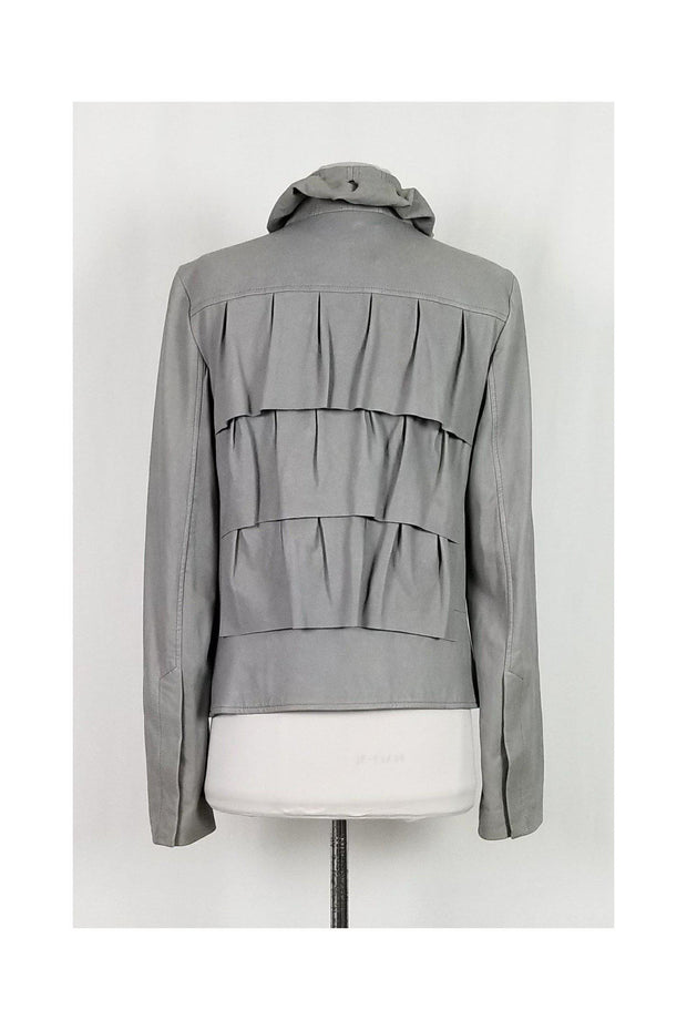 Current Boutique-Diane von Furstenberg - Grey Leather Jacket Sz 10