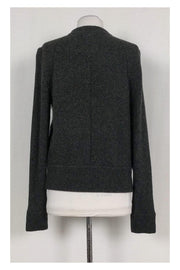 Current Boutique-Diane von Furstenberg - Grey Rabbit Fur Trim Cardigan Sz M