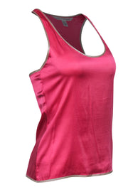 Current Boutique-Diane von Furstenberg - Hot Pink Satin Racerback Tank Top Sz S