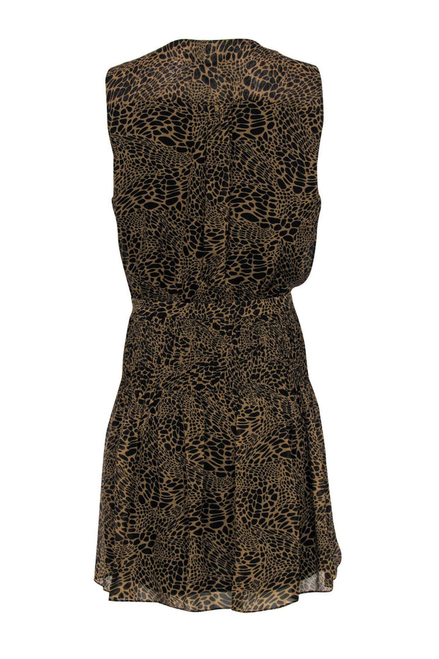 Current Boutique-Diane von Furstenberg - Leopard Print Sleeveless Dress w/ Gold Buttons Sz 14