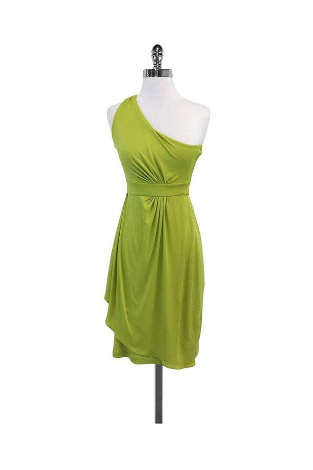 Current Boutique-Diane von Furstenberg - Lime Silk One Shoulder Dress Sz 4