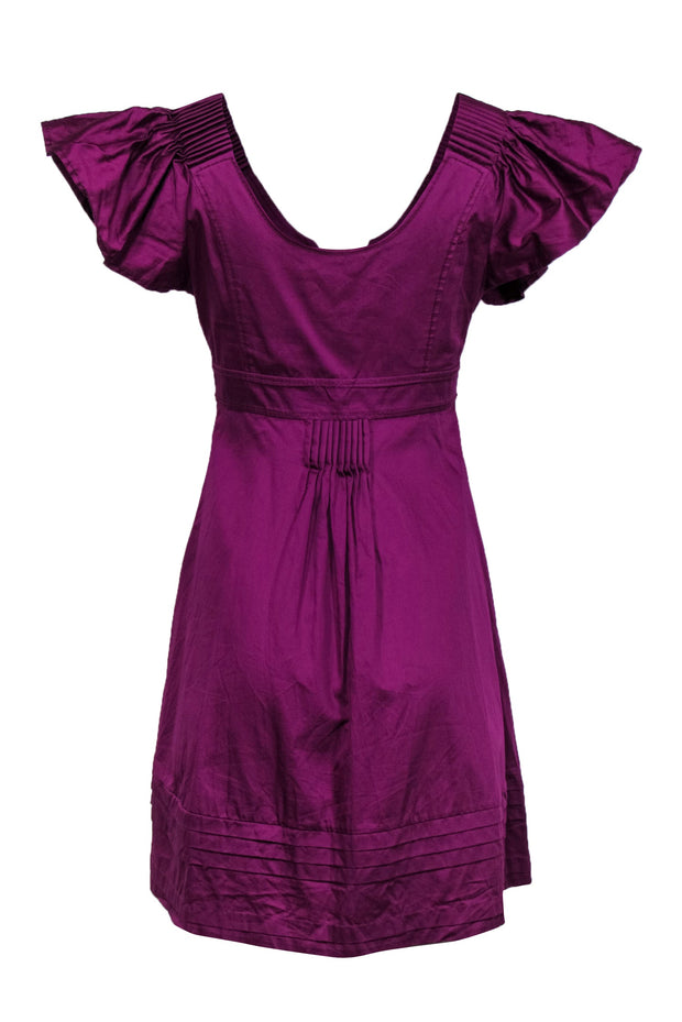 Current Boutique-Diane von Furstenberg - Magenta Cotton Babydoll Dress w/ Ruffles Sz 4