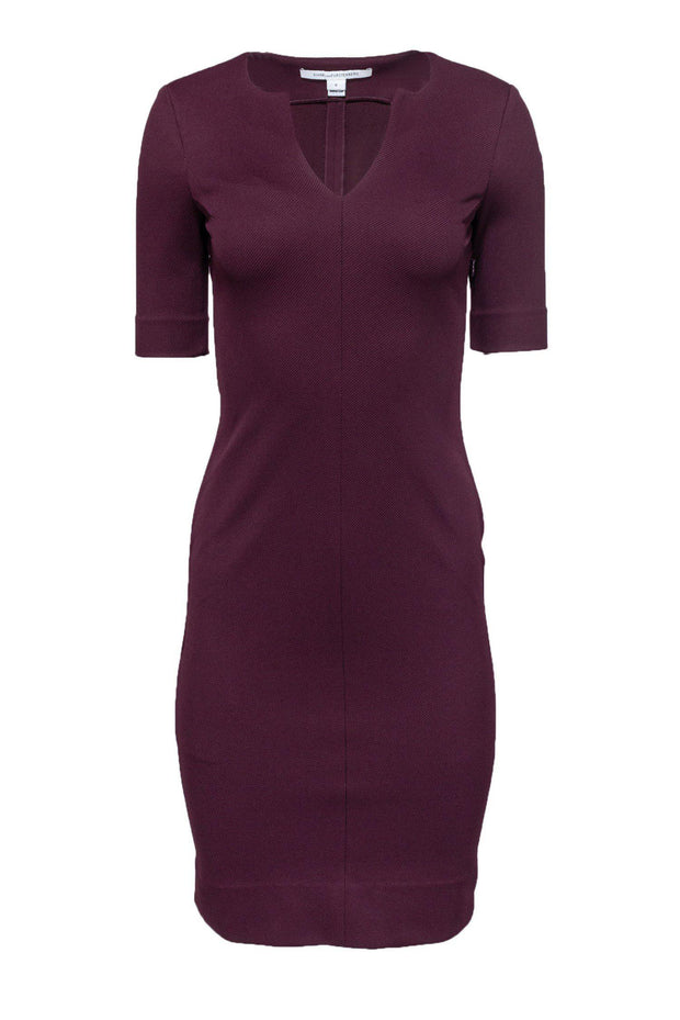 Current Boutique-Diane von Furstenberg - Maroon Bodycon Dress Sz 0