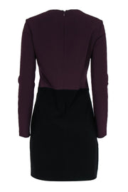 Current Boutique-Diane von Furstenberg - Maroon & Brown Long Sleeve Shift Dress Sz 8