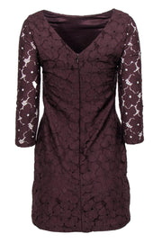 Current Boutique-Diane von Furstenberg - Maroon Floral Lace Fitted Dress Sz 2