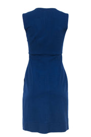 Current Boutique-Diane von Furstenberg - Navy Belted V-Neck Sheath Dress Sz 4