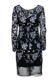 Current Boutique-Diane von Furstenberg - Navy & White Floral Lace Dress w/ Slip Sz 6