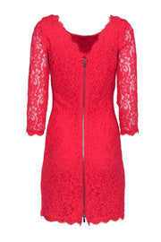 Current Boutique-Diane von Furstenberg - Neon Hot Pink "Zarita" Lace Dress Sz 6