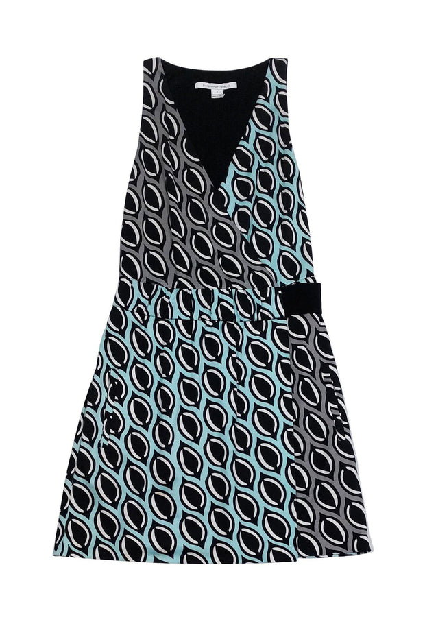 Current Boutique-Diane von Furstenberg - Patterned V-Neck Dress Sz 2