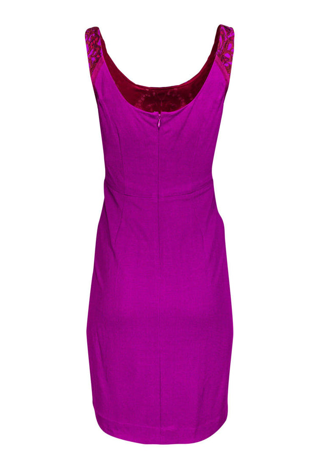 Current Boutique-Diane von Furstenberg - Plum Lacy Sleeveless Dress Sz 4