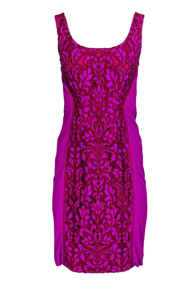 Current Boutique-Diane von Furstenberg - Plum Lacy Sleeveless Dress Sz 4