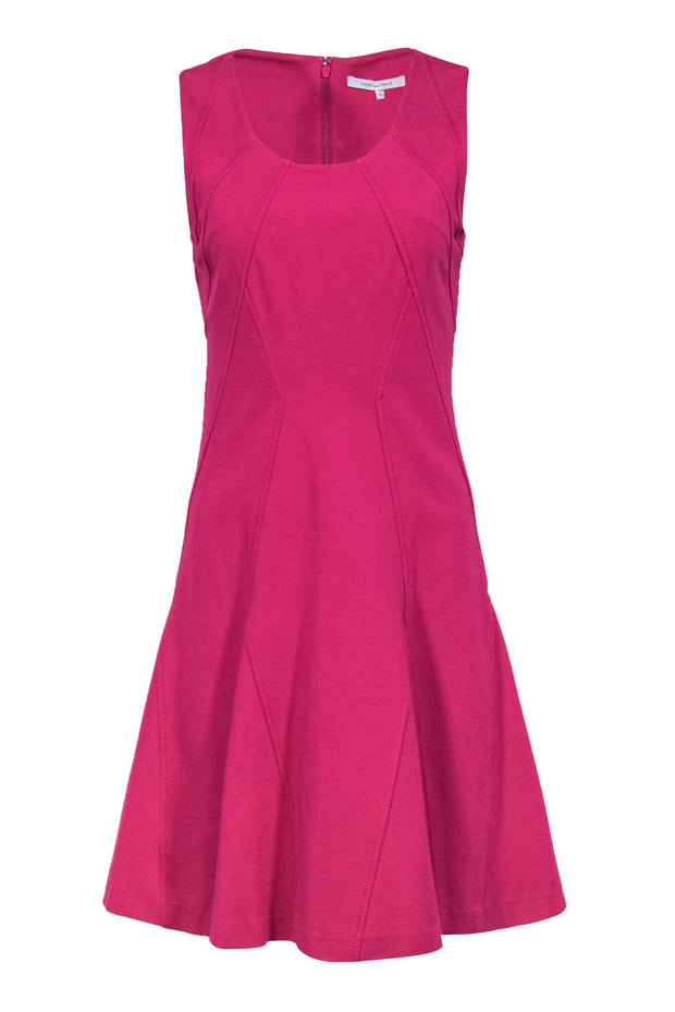 Current Boutique-Diane von Furstenberg - Raspberry Pink Sleeveless "Alice" A-Line Dress w/ Seam Details