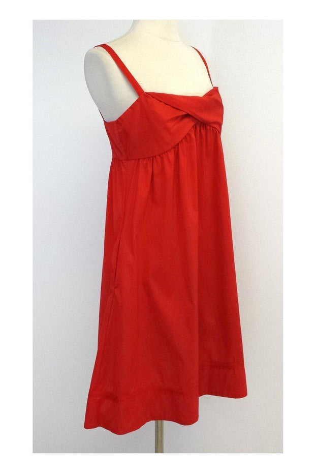 Current Boutique-Diane von Furstenberg - Red Cotton Blend Spaghetti Strap Dress Sz 6