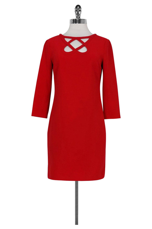 Current Boutique-Diane von Furstenberg - Red Dress w/ Cut Out Sz 2