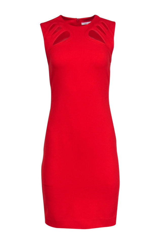 Current Boutique-Diane von Furstenberg - Red Sheath Dress w/ Cutouts Sz 4