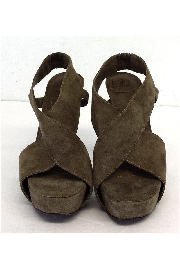 Current Boutique-Diane von Furstenberg - Taupe Suede Platform Heels Sz 6.5