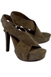 Current Boutique-Diane von Furstenberg - Taupe Suede Platform Heels Sz 6.5