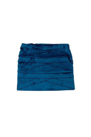 Current Boutique-Diane von Furstenberg - Teal Tiered Silk Skirt Sz 14