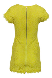 Current Boutique-Diane von Furstenberg - Yellow Fitted Lace Dress Sz 2