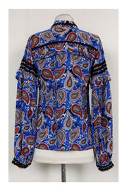 Current Boutique-Dodo Bar Or - Blue Paisley Print Shirt Sz 4