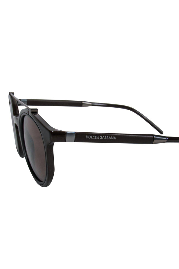 Current Boutique-Dolce & Gabbana - Brown Rounded Brow Bar Sunglasses