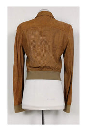 Current Boutique-Dolce & Gabbana - Tan Laser Cut Leather Jacket Sz 8