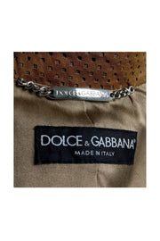 Current Boutique-Dolce & Gabbana - Tan Laser Cut Leather Jacket Sz 8