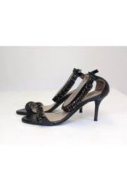 Current Boutique-Donald J Pliner - Gun Metal Pumps w/ Bronze Chain Detail Sz 6