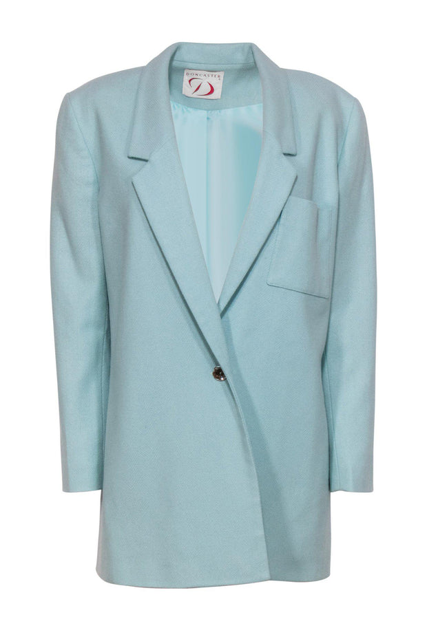 Current Boutique-Doncaster - Blue Buttoned Longline Blazer Sz 12