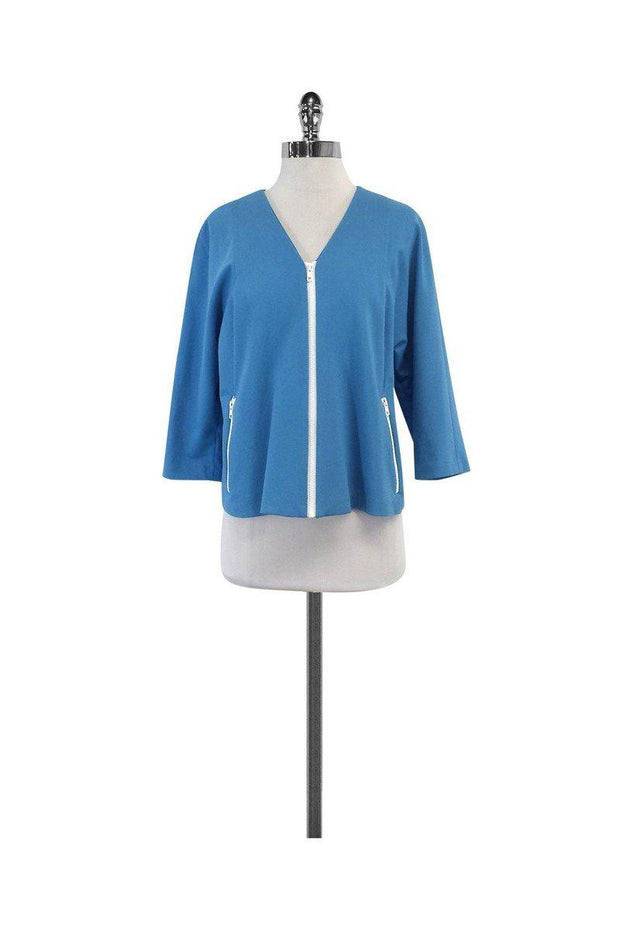 Current Boutique-Doncaster - Blue & White Zip Up Jacket Sz 12