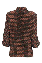 Current Boutique-Doncaster - Brown & Beige Diamond Printed Turtleneck Top Sz 14