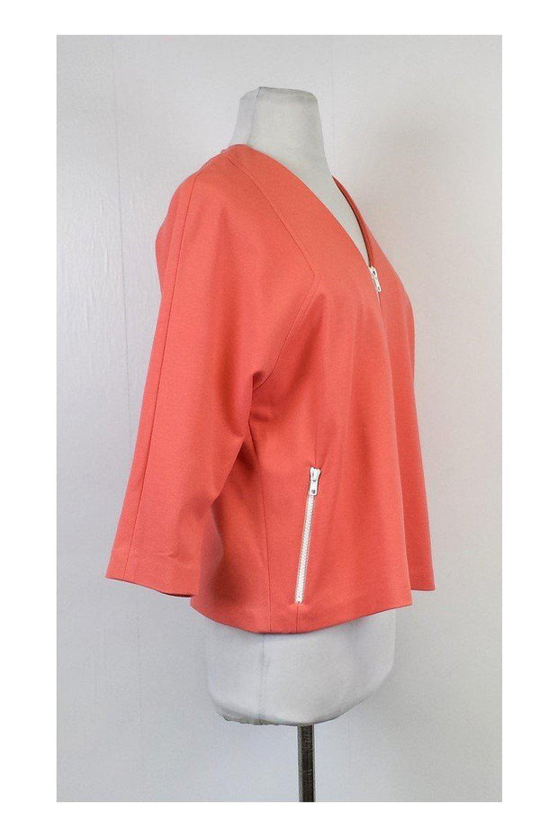 Current Boutique-Doncaster - Coral & White Zip Up Jacket Sz 12