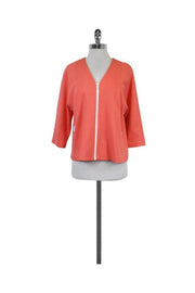 Current Boutique-Doncaster - Coral & White Zip Up Jacket Sz 12