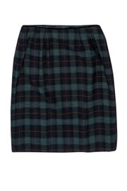 Current Boutique-Doncaster - Green Plaid Button-Front Wrap Skirt Sz 8