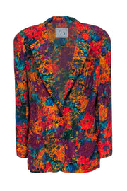 Current Boutique-Doncaster - Multicolored Floral Print Single Button Blazer Sz 10