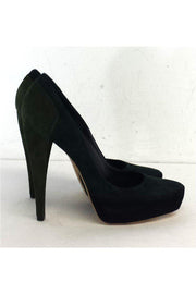 Current Boutique-Donna Karan - Green & Black Suede Platform Pumps Sz 8.5