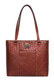 Current Boutique-Dooney & Bourke - Brown Ostrich Leather Shoulder Zipper Tote