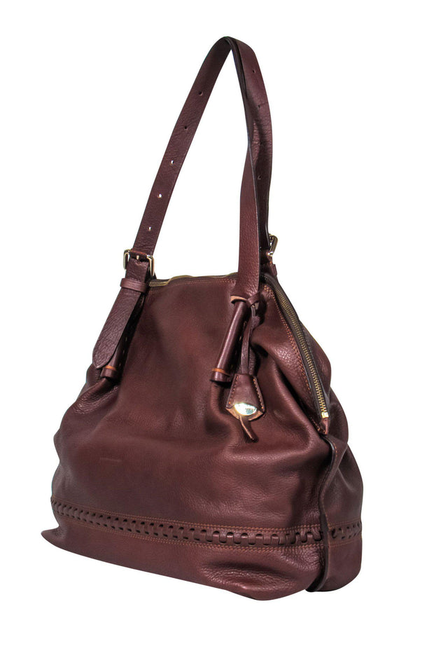 Current Boutique-Dooney & Bourke - Large Brown Leather "Braided Diamond Shopper" Tote