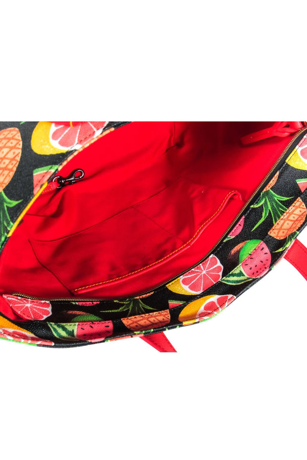 Current Boutique-Dooney & Bourke - Pebbled Leather Tropical Fruit Printed Toe