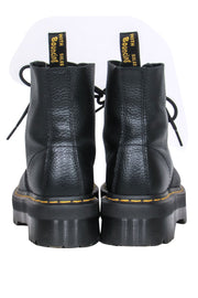 Current Boutique-Dr. Martens - Black Pebbled Leather Platform Combat Boots Sz 7