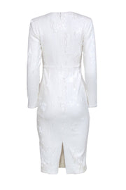 Current Boutique-Dress the Population - White Sequin Long Sleeve "Lily" Midi Dress Sz S