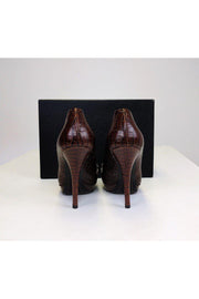 Current Boutique-Dries Van Noten - Brown Leather Pumps w/ Silver Beading Sz 9