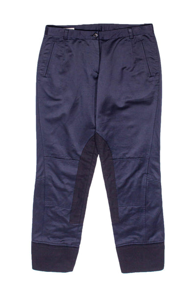 Current Boutique-Dries Van Noten - Navy Blue Trousers w/ Lace-Up Cuffs Sz 8