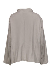 Current Boutique-Eileen Fisher - Beige Textured Cotton Button-Up Jacket Sz 3X